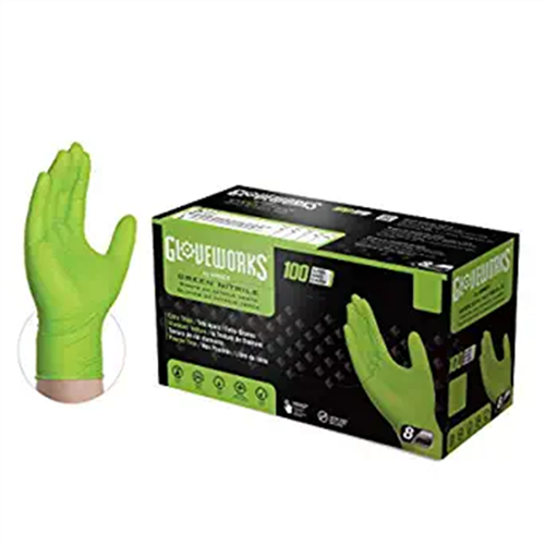 Ammex Corporation Gwgn44100 Gloveworks M Green Nitrile  Diamond Grip