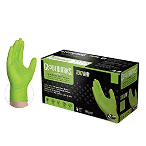 Ammex Corporation Gwgn48100 Gloveworks Xl Green Nitrile  Diamond Grip