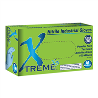 Ammex Corporation X344100 M Xtreme X3 Powder Free Textured Blue Nitrile