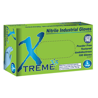 Ammex Corporation X346100 L Xtreme X3 Powder Free Textured Blue Nitrile
