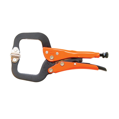 Grip-On 6" Epoxy Coated C-Clamp With Swivel Tips