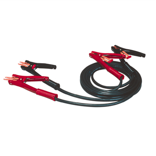 Battery Booster Cables, Heavy Duty, 12 Feet, 5 Gauge, 500 Amp, Side Terminal Adapters, Safety Light