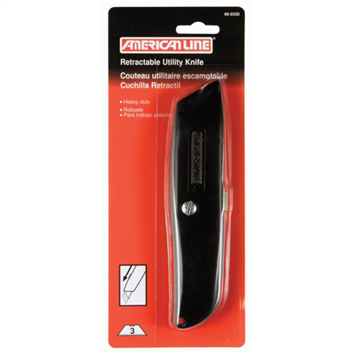 Metal Retractable Utility Knife w/ 3 Blades