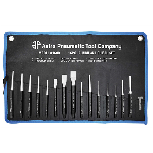 Astro Pneumatic 1600 16 Piece Punch & Chisel Set