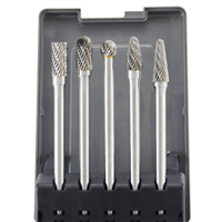 5 Piece Long Double Cut Carbide Burr Set 4.5"