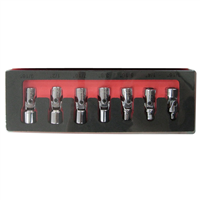 Astro Pneumatic 7407 7-Piece 1/4" Drive 6 Point SAE Flex Socket Set