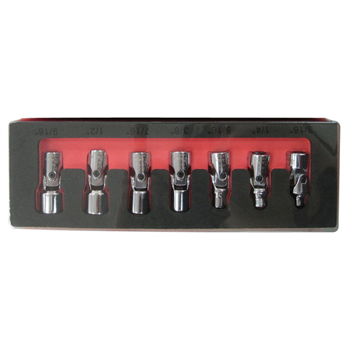 7-Piece 1/4" Drive 6 Point SAE Flex Socket Set