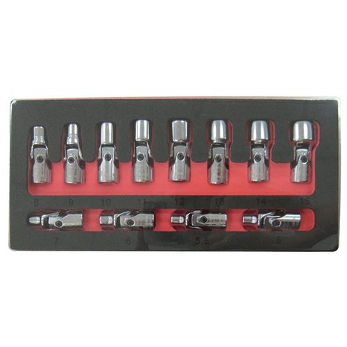 12-Piece 1/4" Drive 6 Point Metric Flex Socket Set