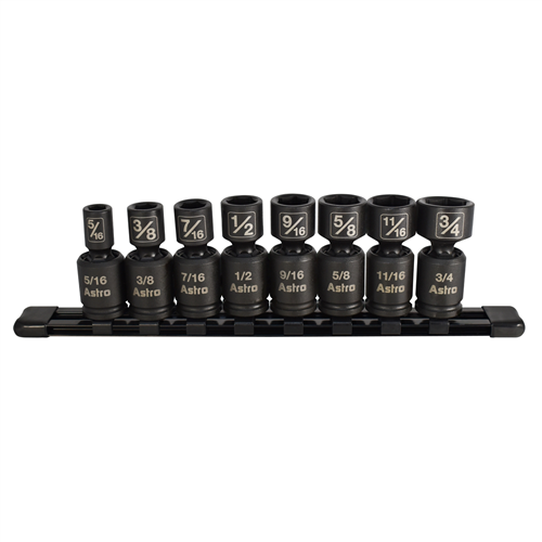 8PC 3/8IN DR Pinless Universal Impact Socket SAE