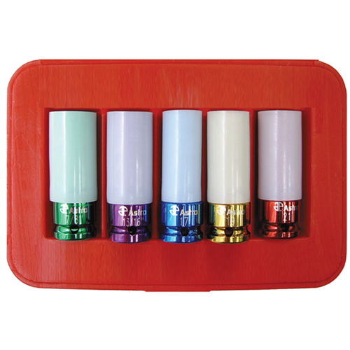 5 Piece 1/2" Drive Impact Wheel Socket Set