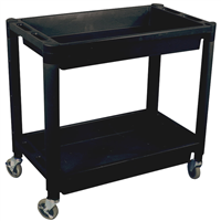 Heavy Duty Plastic 2-Shelf Utility Cart, Black