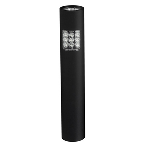 BaycoÂ® LED Flashlight w/ Floodlight, 13 LED, Slim Design, w/ Black Body, Lanyard, Clip, Batteries