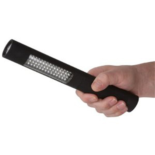 BaycoÂ® LED Flashlight w/ White Safety Light Feature, Slim Design, Black Body, uses (4) AA Batteries