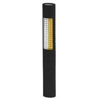 Bayco NSP-1174 Bayco LED Flashlight/Flood w/ Amber Safety Light Feature, Slim Design, Black Body, uses (4) AA Batteries