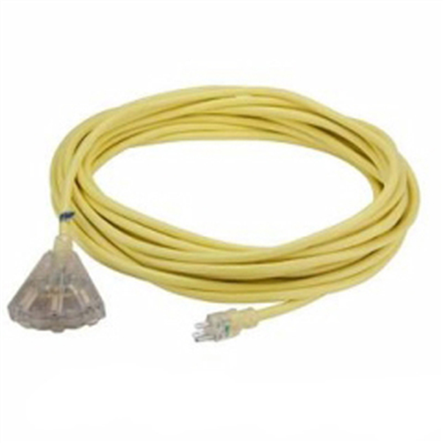 BaycoÂ® Extension Cord, 50 Foot 12/3, 15 Amp, With Three Outlets and Lighted Ends