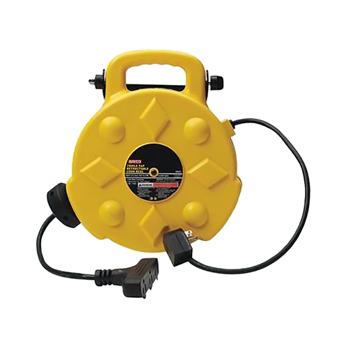 BaycoÂ® 50ft Retractable Polymer Cord Reel with 3 Outlets - 13 Amp