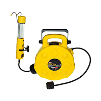 BaycoÂ® 13 Watt Fluorescent Work Light/Spotlight w/ Single Outlet on 50 ft. Reel