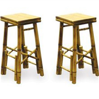 Bamboo Tiki Bar Stool Set