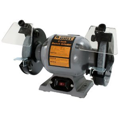 Bench Grinder, 6", 3/4 HP Motor, 3450 RPM, 1/2" Arbor, Removable Wheel Covers