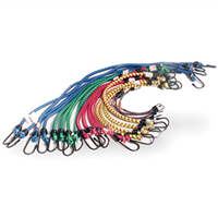 Bungee Cord Assortment, 20 Piece, 4 each of 10", 18", 20", 24", 30", with Plastic Coated Hooks