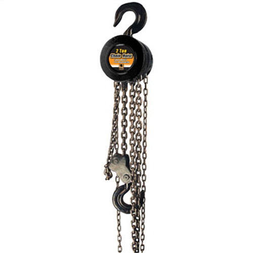 Heavy Duty Chain Hoist, 2 Ton Capacity, 8' Lift, with 1/4" Hardened Steel Chain