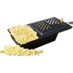 Campfire Popcorn Popper, All Steel Construction with Sliding Lid, Wooden Grip Handle Stays Cool