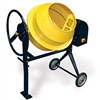 Electric Cement Mixer, 2/3 HP Motor, 3.5 Cubic Feet, 15" Diameter Drum Opening, with Wheels