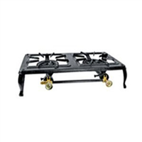 Double Burner Cast Iron Stove, 15,000 BTU, 21" x 12" x 5", Use with LPG