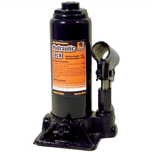 Hydraulic Bottle Jack, 4 Ton Capacity, with Cast Iron Base, Adjustable Extension Screw Cap
