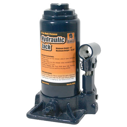 Hydraulic Bottle Jack, 8 Ton Capacity, with Cast Iron Base, Adjustable Extension Screw Cap