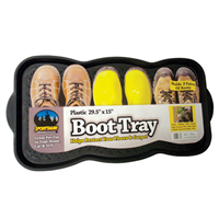 Plastic Boot Tray, 29-1/2" x 15", Durable Plastic with Raised Edge, Holds Three Pair of Boots