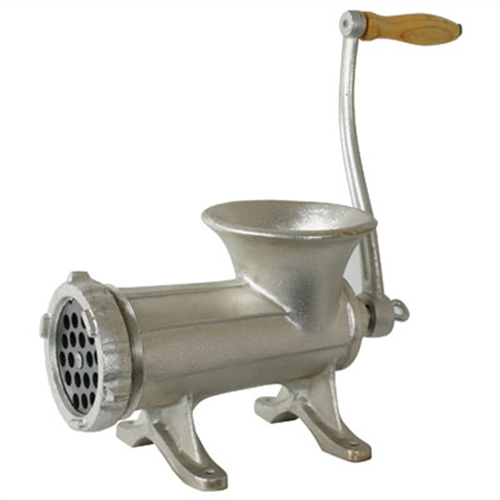 Meat Grinder with Pulley, Cast Iron, Clamp Down Style, # 32 Grinder Plate, Cutting Knife