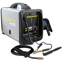 New Buffalo Corporation MMIG125 MIG Welder Kit, Fluxcore, 3/16" Capacity, 80 Amp, with Ground Cable, Gun, Wire, Face Shield, Hammer