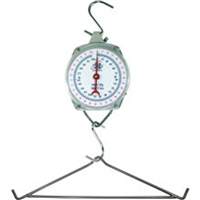 Hanging Scale, 330 lb Capacity, Displays Weight in Pounds and Kilograms, with Two Steel Hooks