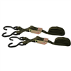 Ratchet Tie Down Set, 2 Piece, 7/8" Wide x 5-1/2' Long, Adjustable, with Vinyl Coated S Hooks