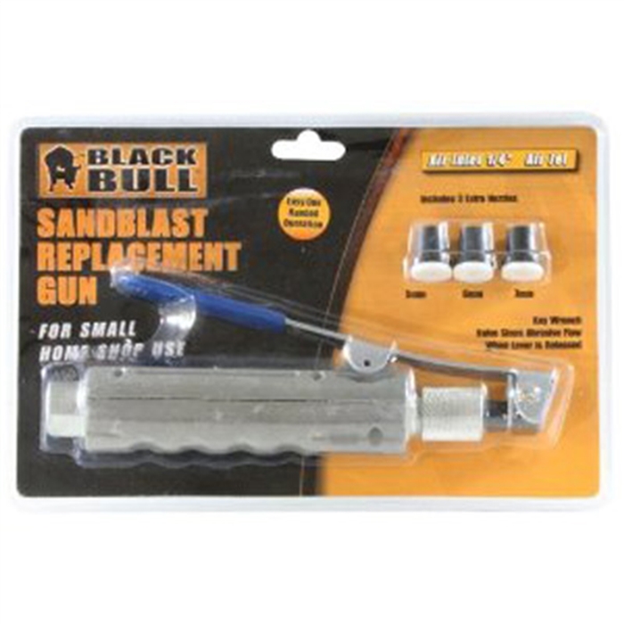Sand Blaster Replacement Gun, 1/4" Air Inlet, Includes 2.5mm, 3mm and 3.5mm Nozzles
