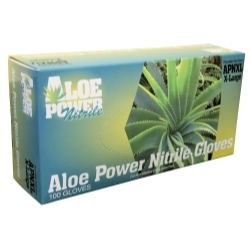 Aloe Power Aloe Infused Nitrile Gloves, XXLarge