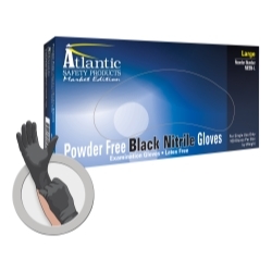 Market Edition Small Black Pf Nitrile Gloves - Atlantic Safety Company