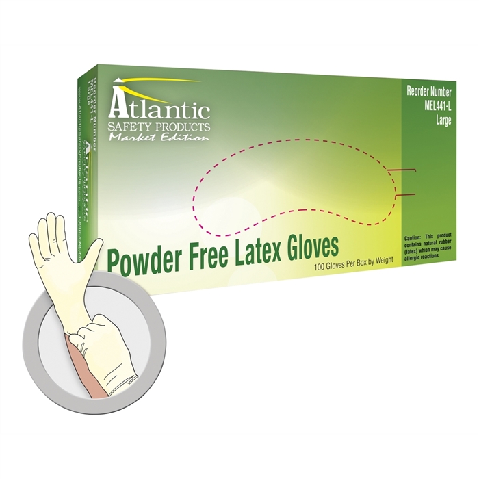 Market Edition Powder Free Latex Gloves, X-Small