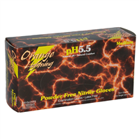 Orange Lightning Orange Nitrile Gloves, XLarge