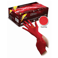 Powder Free Red Nitrile Glove with an Aggressive Tread Grip