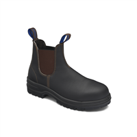 Blundstone 140-050</br>Blundstone 140 Steel Toe Elastic Side Slip-On Boots, Water Resistant, Stout Brown