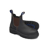 Blundstone 140-110</br>Blundstone 140 Steel Toe Elastic Side Slip-On Boots, Water Resistant, Stout Brown