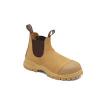 Blundstone 989-030</br>Blundstone 983 Steel Toe Lace Up Side Zip, Water Resistant, Bump Cap, Puncture Resistant Insole, Crazy Horse Brown