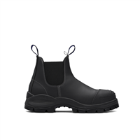 Blundstone 990-070</br>Steel Toe Slip-On Elastic Side Boots w/ Kick Guard, Black