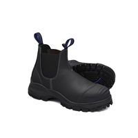 Blundstone 990-080</br>Steel Toe Slip-On Elastic Side Boots w/ Kick Guard, Black