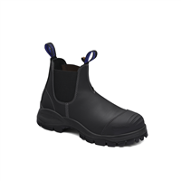 Blundstone 990-100</br>Steel Toe Slip-On Elastic Side Boots w/ Kick Guard, Black