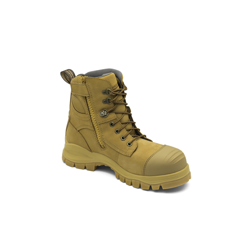 Blundstone 992 Steel Toe Lace Up Side Zip, Water Resistant, Bump Cap, Wheat