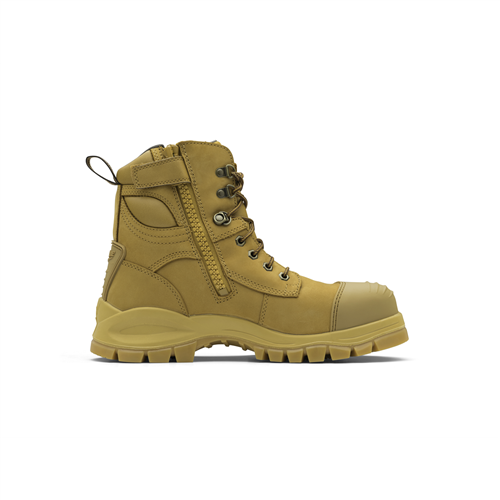 Blundstone 992 Steel Toe Lace Up Side Zip, Water Resistant, Bump Cap, Wheat