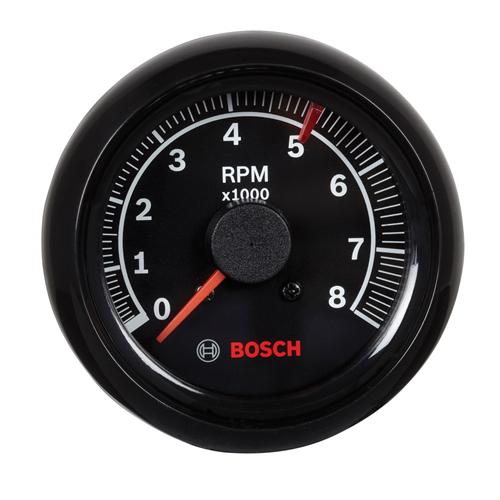 2-5/8" Tachometer, Black/Black
